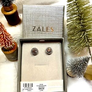 Zales silver studded halo earrings